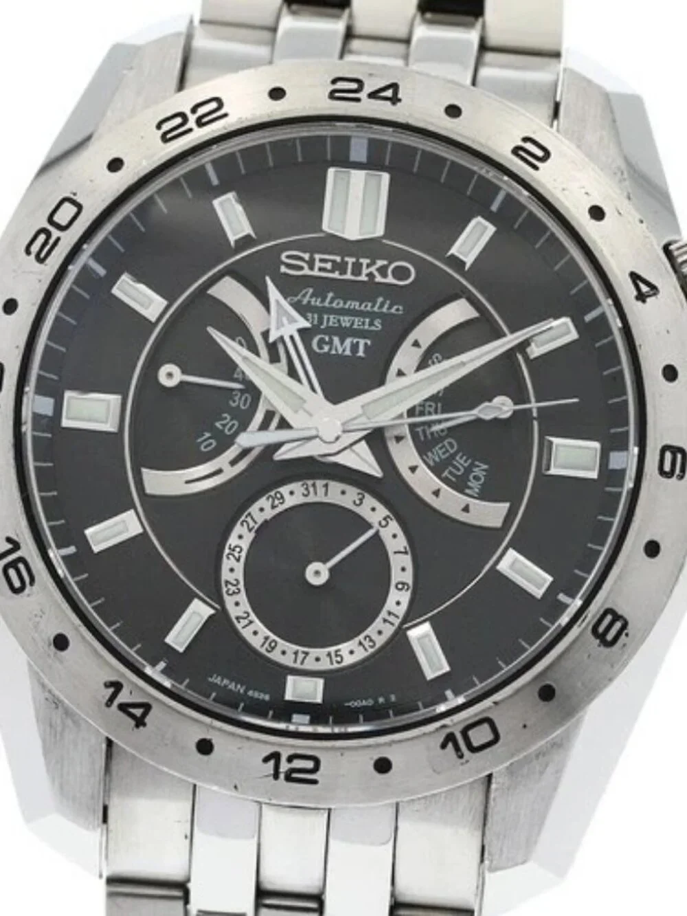 SEIKO mechanical SARN001/4S36-00A0 GMT black Dial Automatic Men's Watch_952491